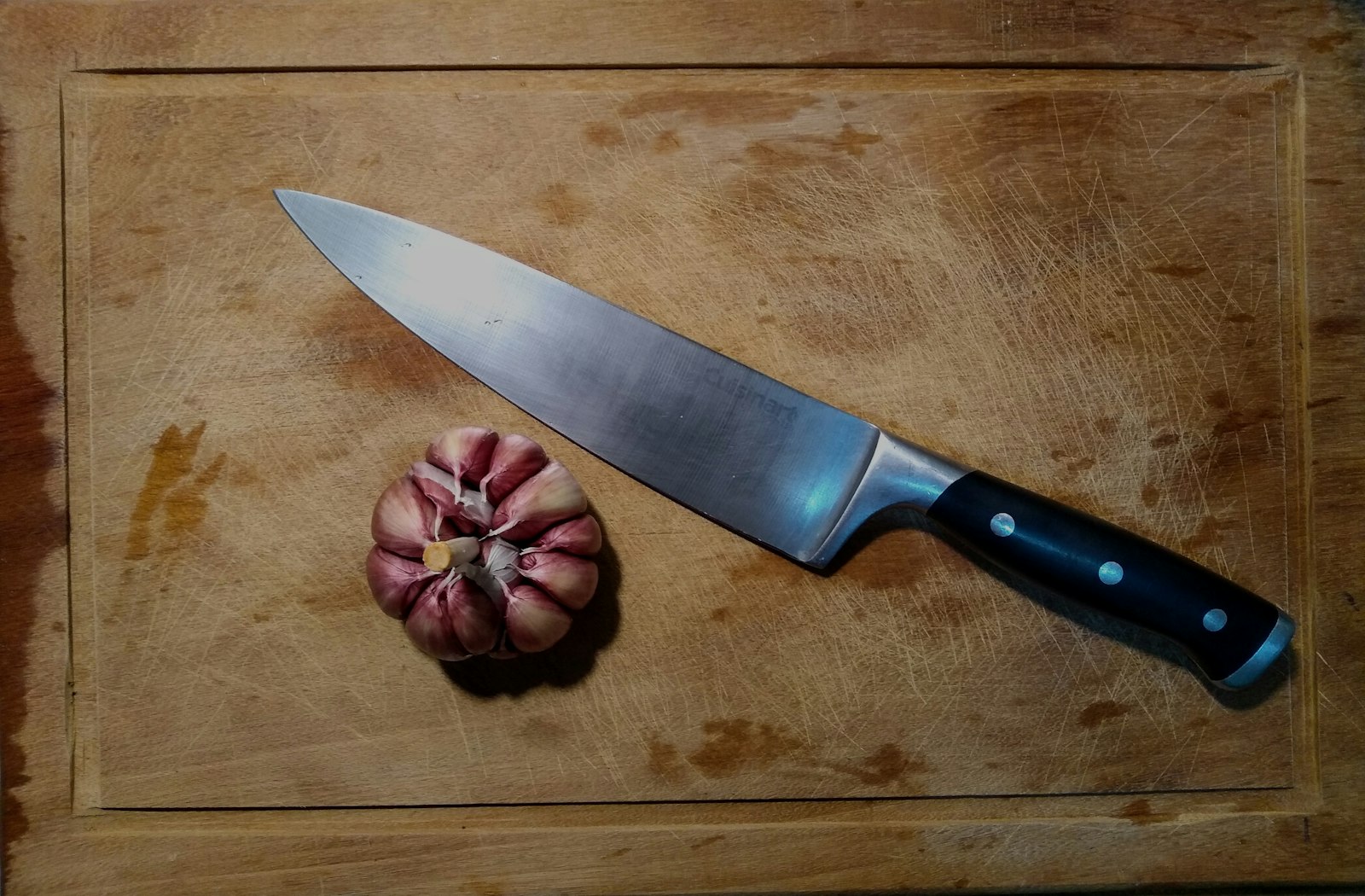 Black-handled chef knife