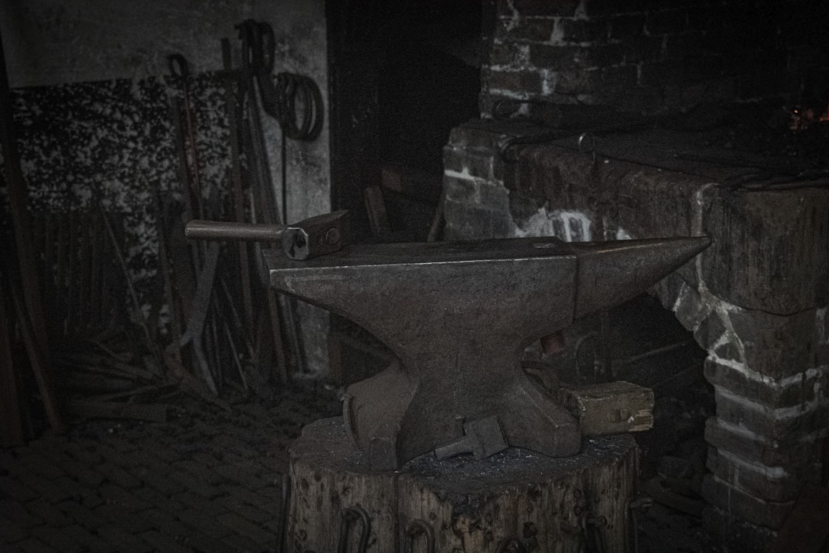 Old blacksmith hammer